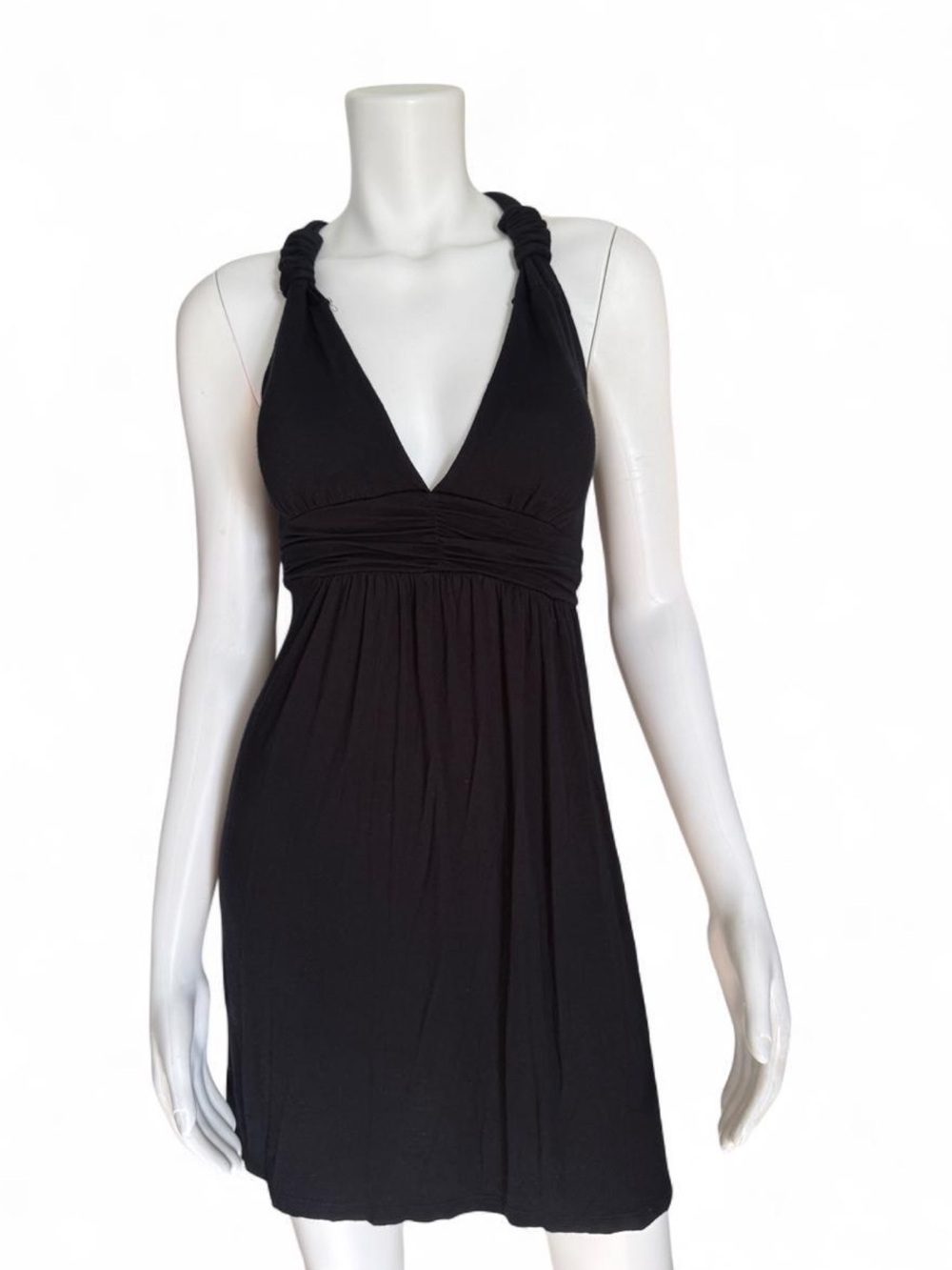 Forever 21 Y2K Black Halter Mini Summer Dress